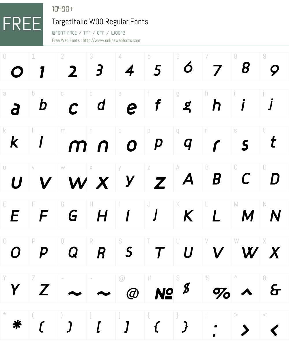 Target Font Screenshots