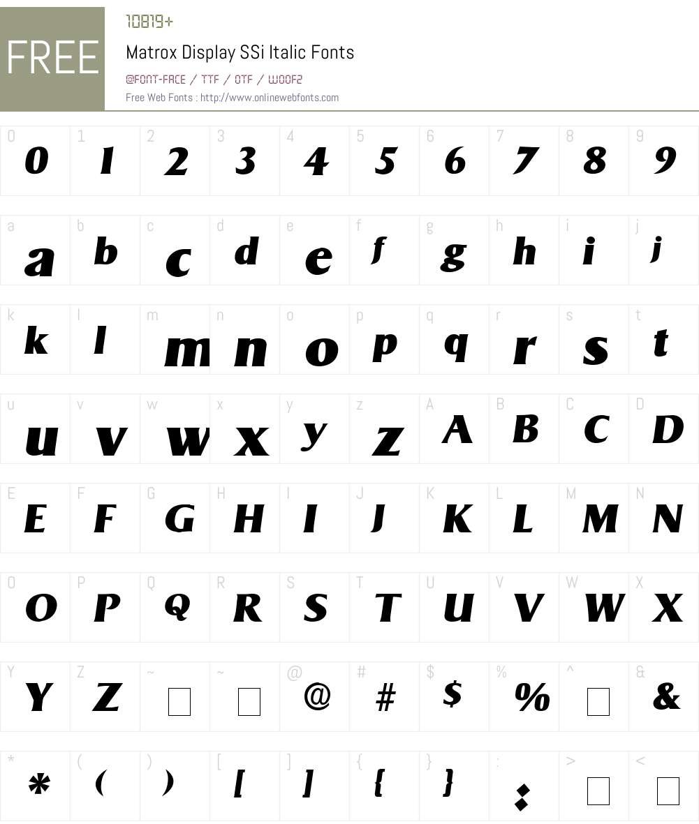 Matrox Display SSi Font Screenshots