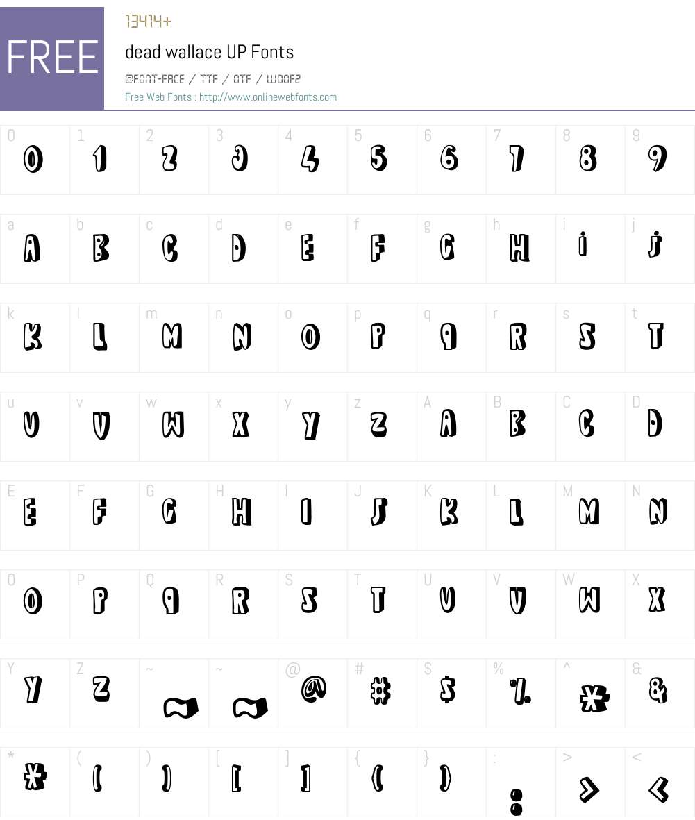 dead wallace UP Font Screenshots