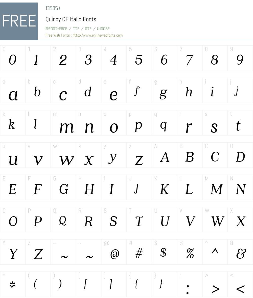 Quincy CF Font Screenshots