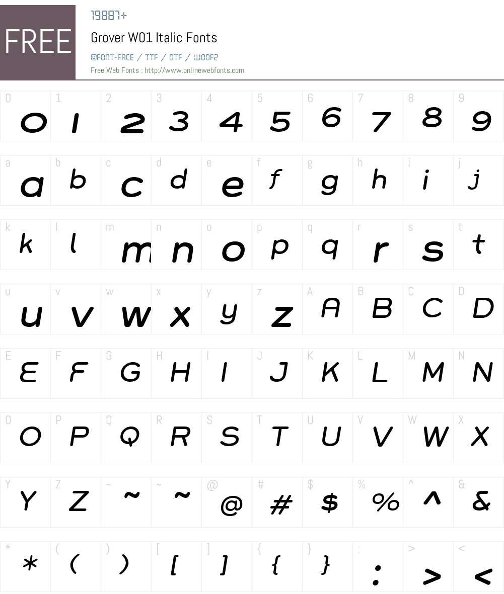 Grover Font Screenshots