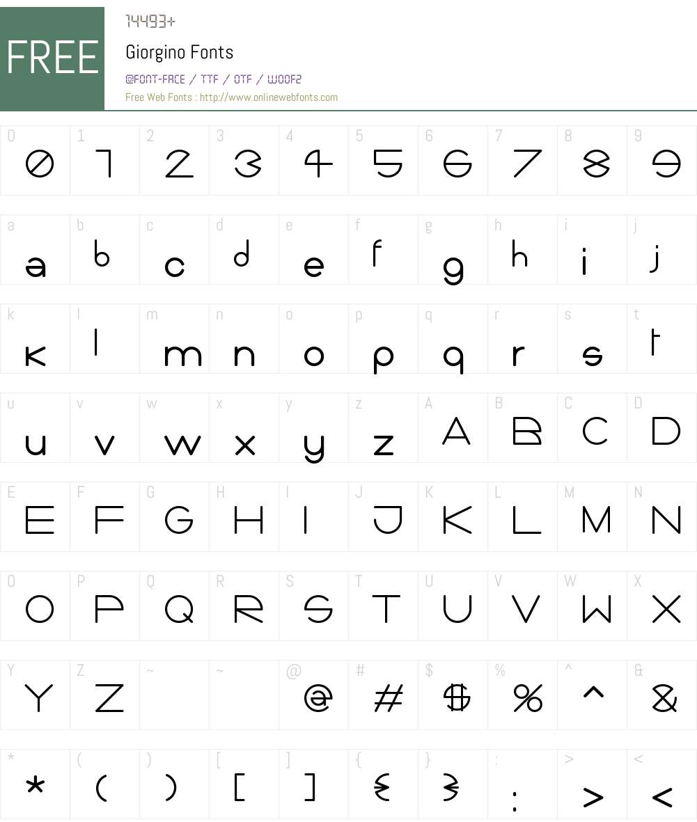 Giorgino Font Screenshots