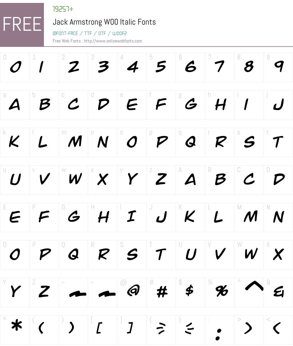Jack Armstrong Font Screenshots