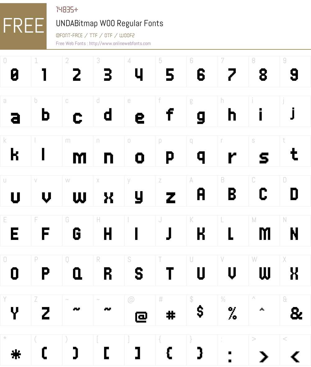 UNDABitmap Font Screenshots