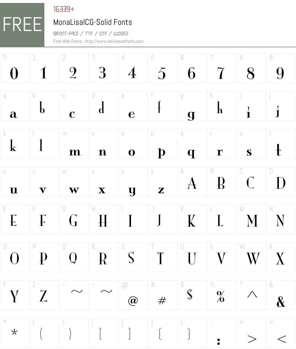 MonaLisaICG Font Screenshots
