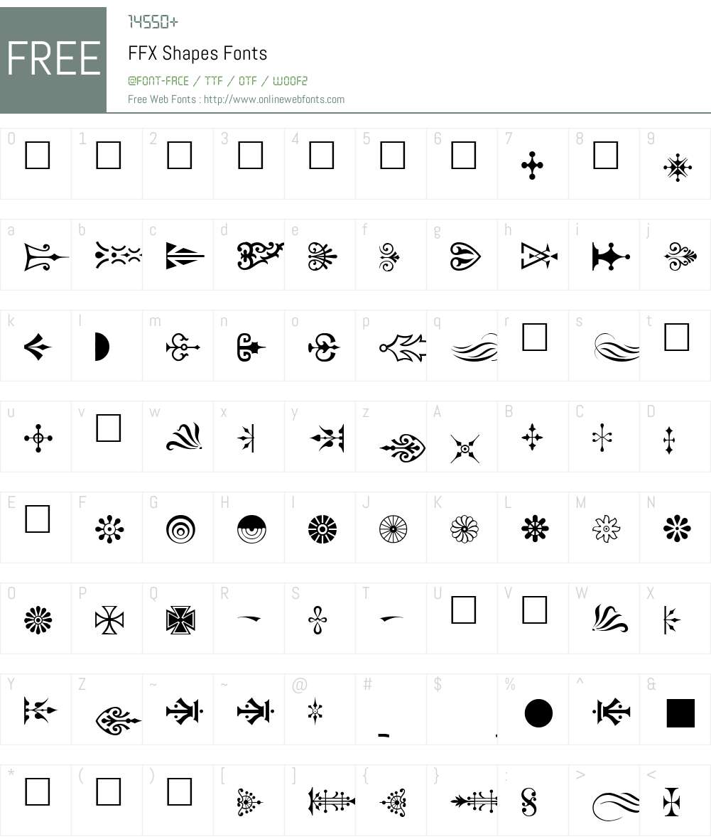 FFX Shapes Font Screenshots