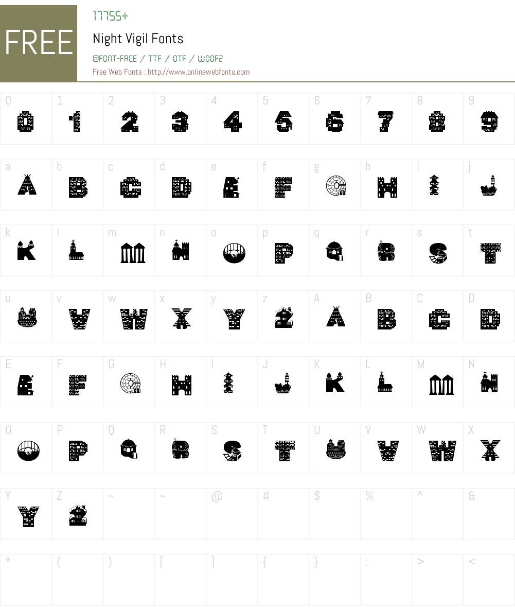 Night Vigil Font Screenshots