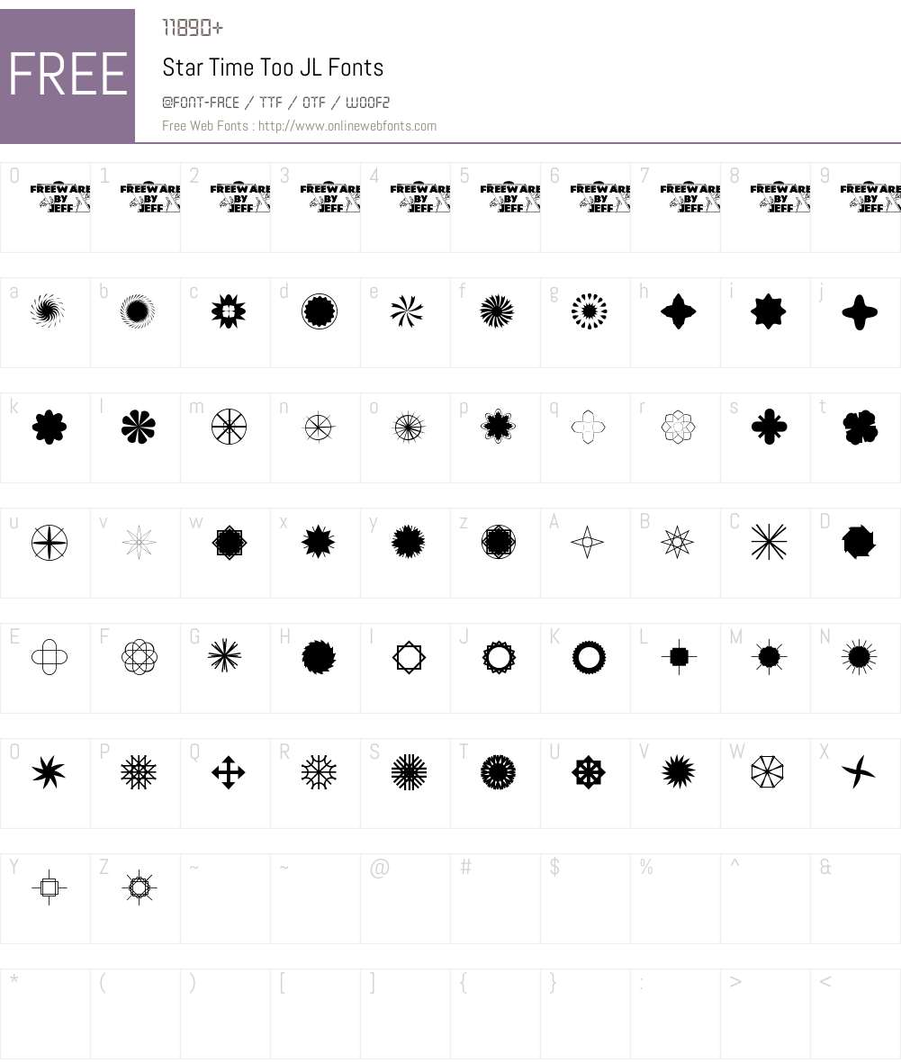 Star Time Too JL Font Screenshots