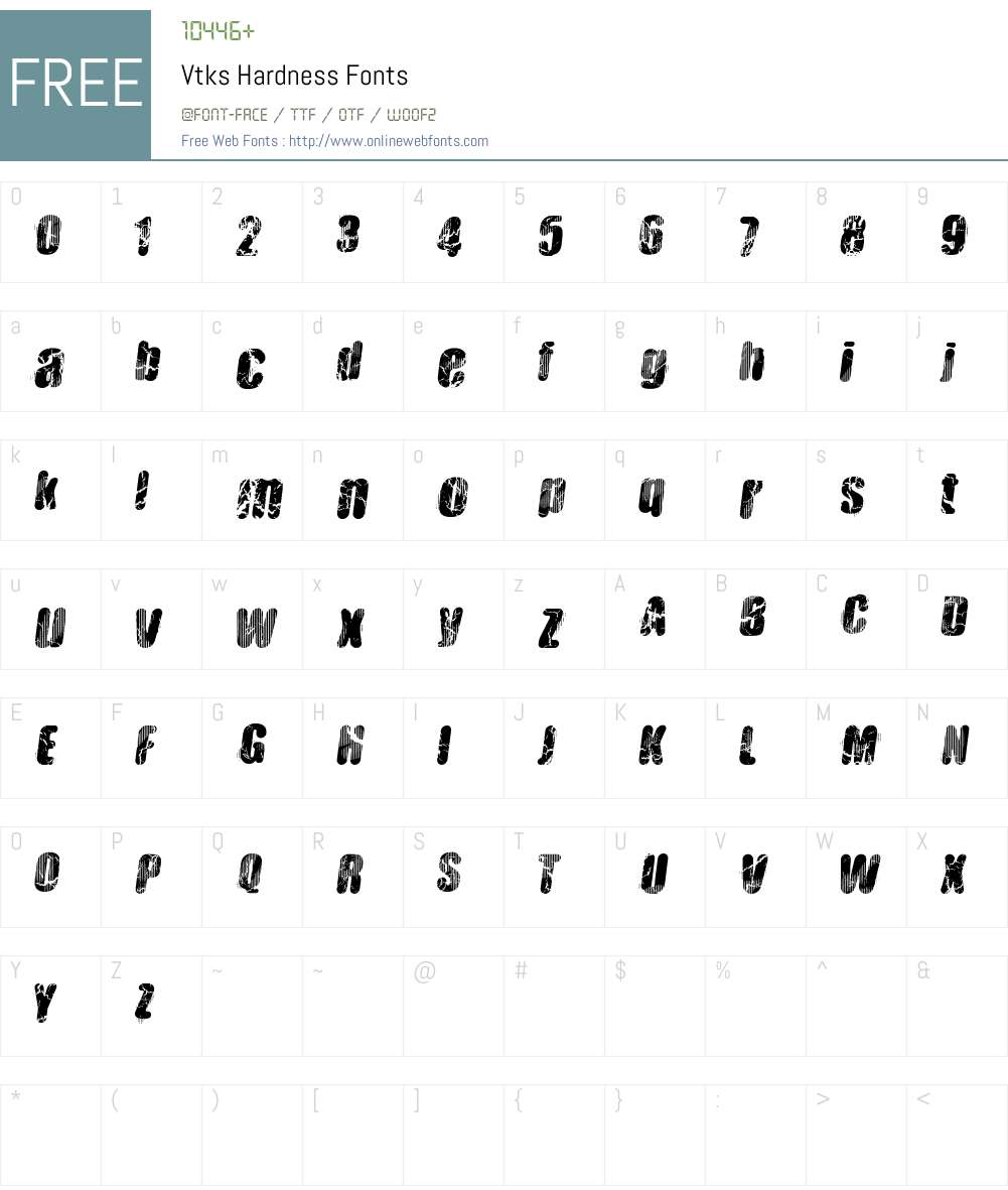 Vtks Hardness Font Screenshots