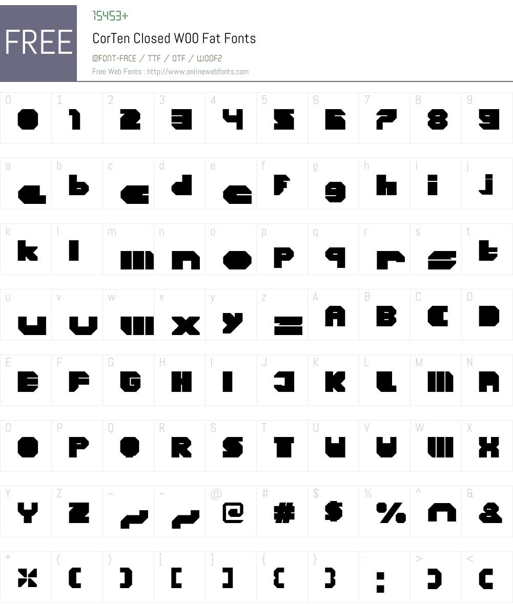 CorTenClosedW00-Fat Font Screenshots