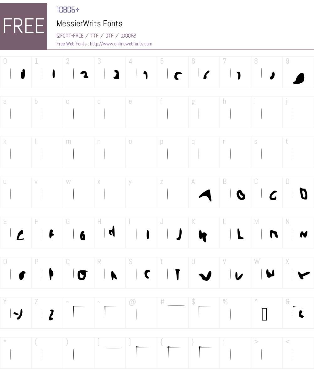 MessierWrits Font Screenshots