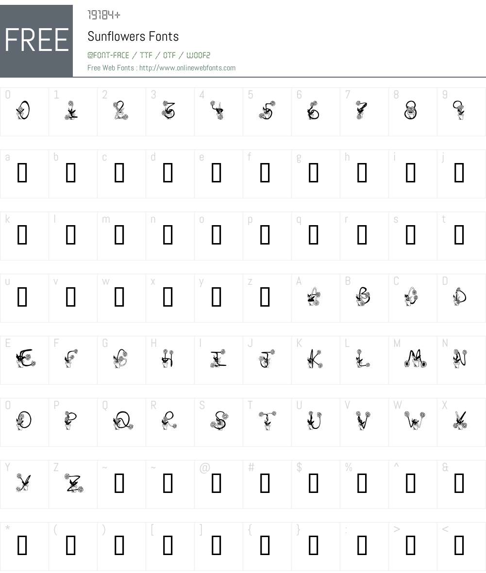 Sunflowers Font Screenshots