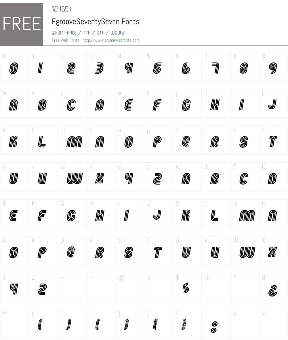 Fgroove Font Screenshots