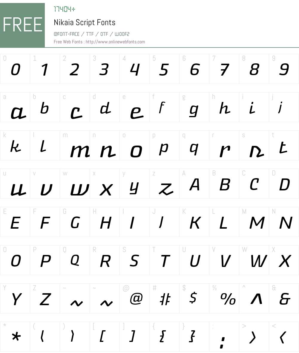 Nikaia Script Font Screenshots
