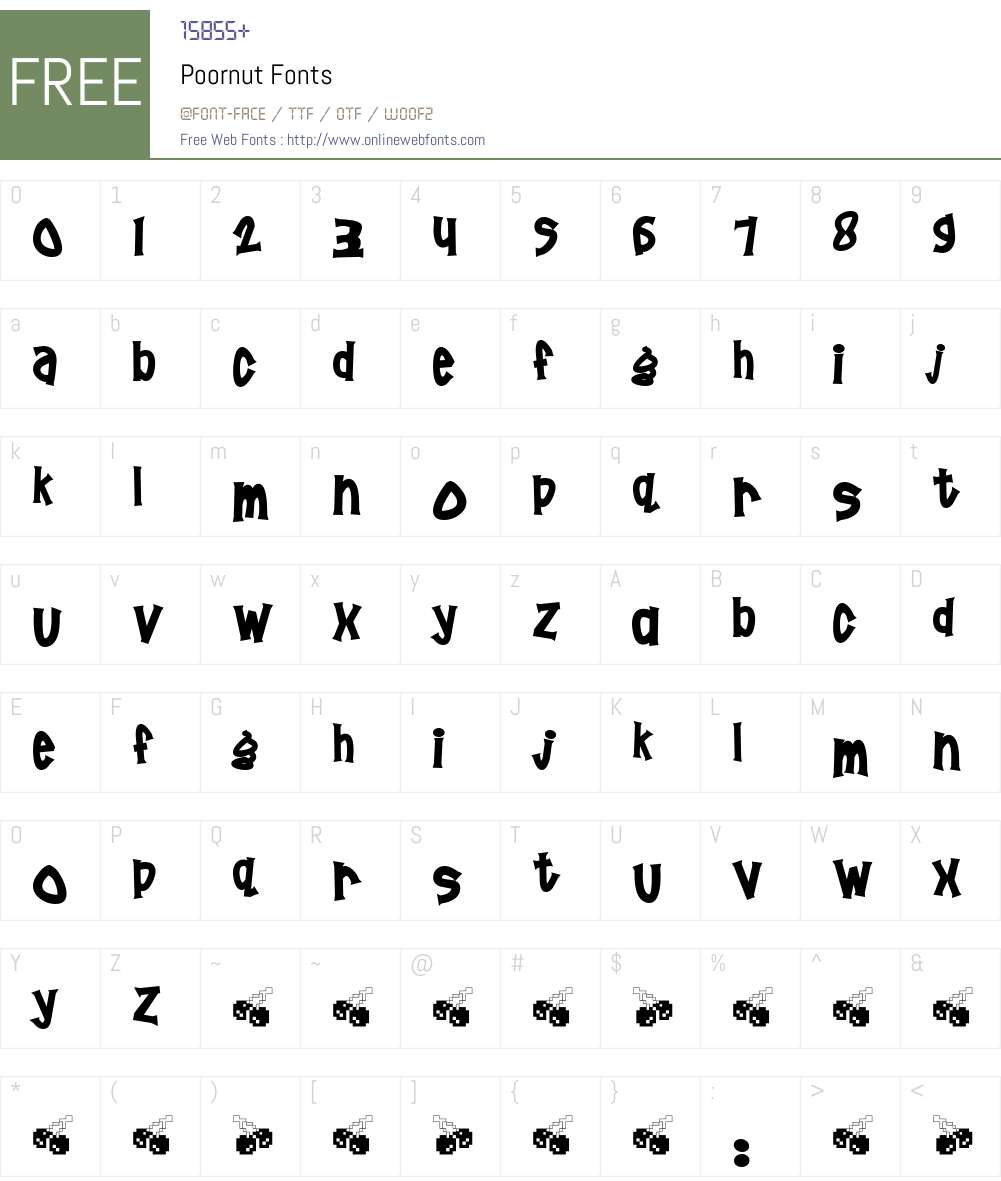 Poornut Font Screenshots