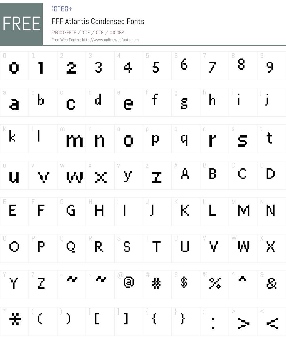 FFF Atlantis Condensed Font Screenshots