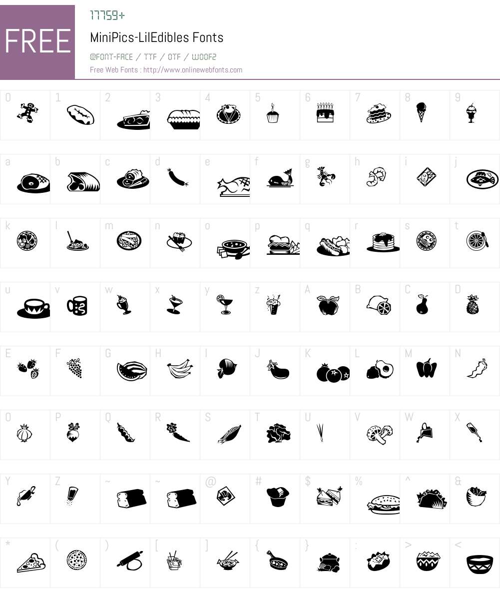 MiniPics Font Screenshots