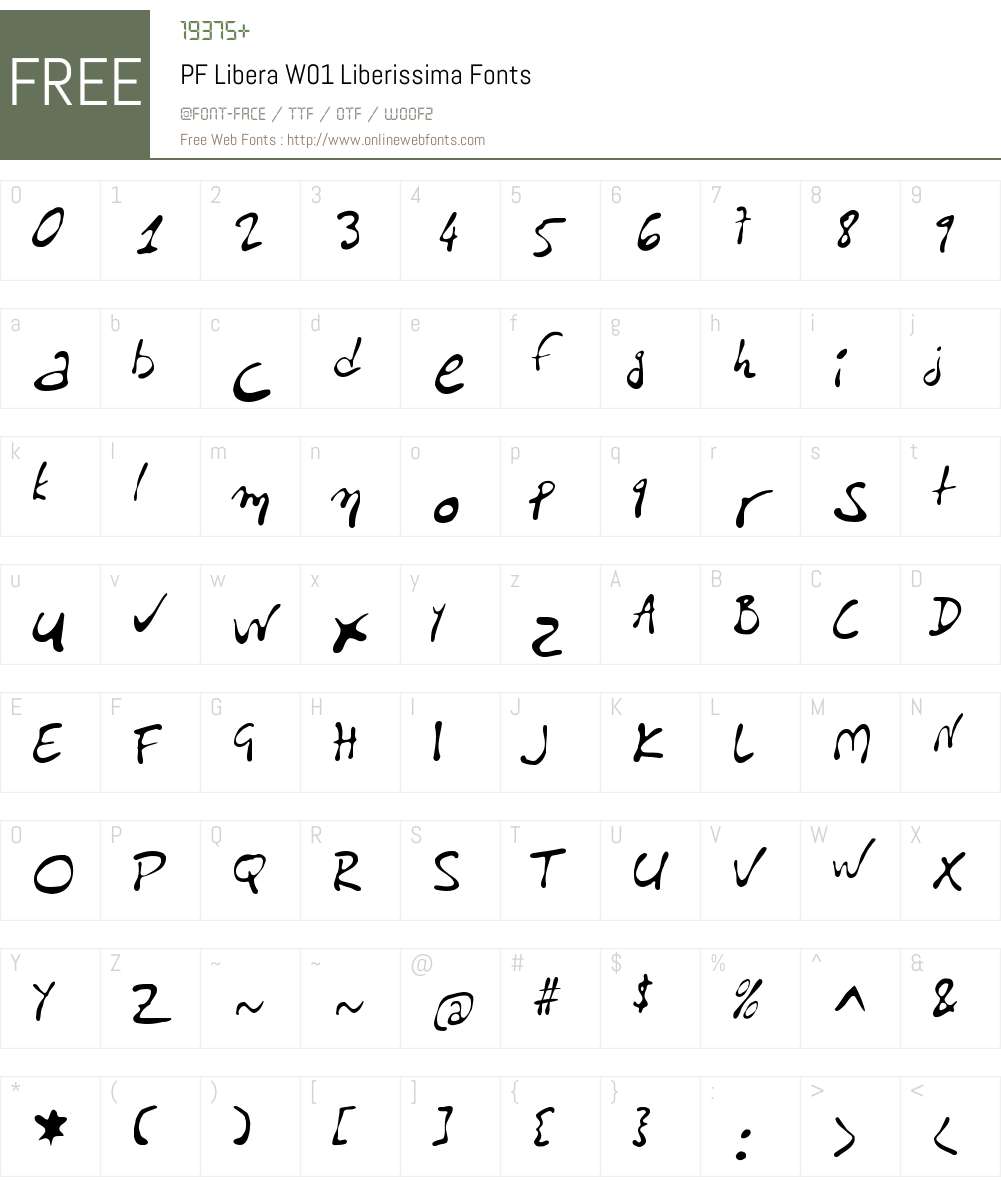 PFLiberaW01-Liberissima Font Screenshots