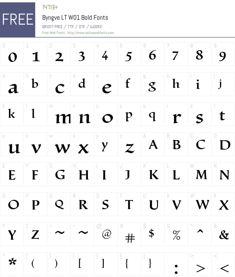 ByngveLTW01-Bold Font Screenshots