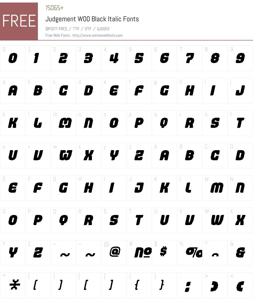 JudgementW00-BlackItalic Font Screenshots