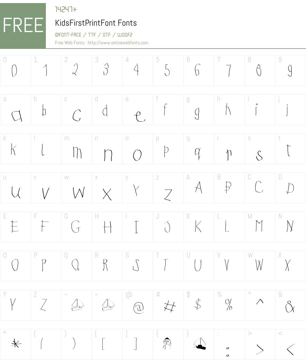 KidsFirstPrintFont Font Screenshots