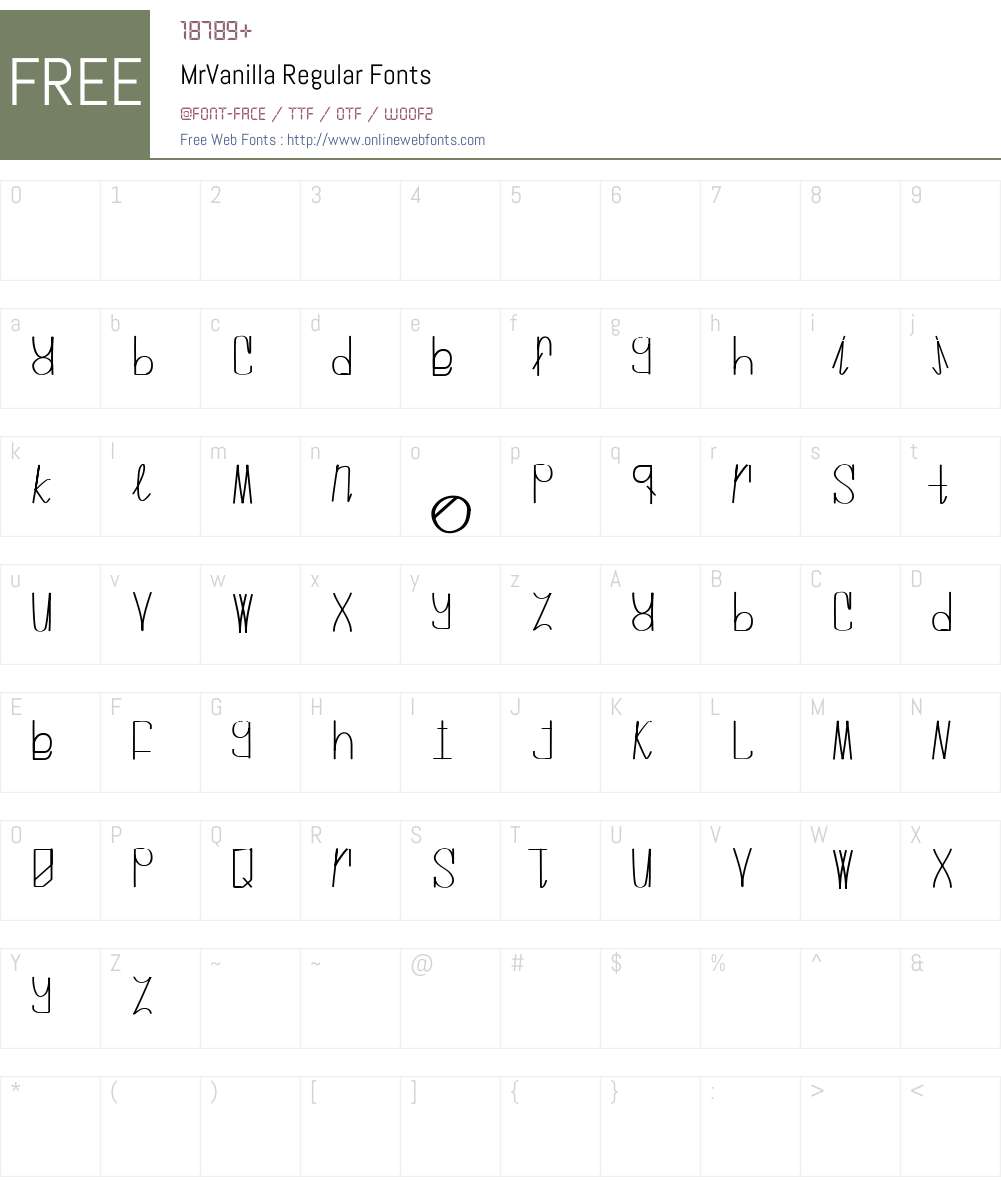 MrVanilla Font Screenshots