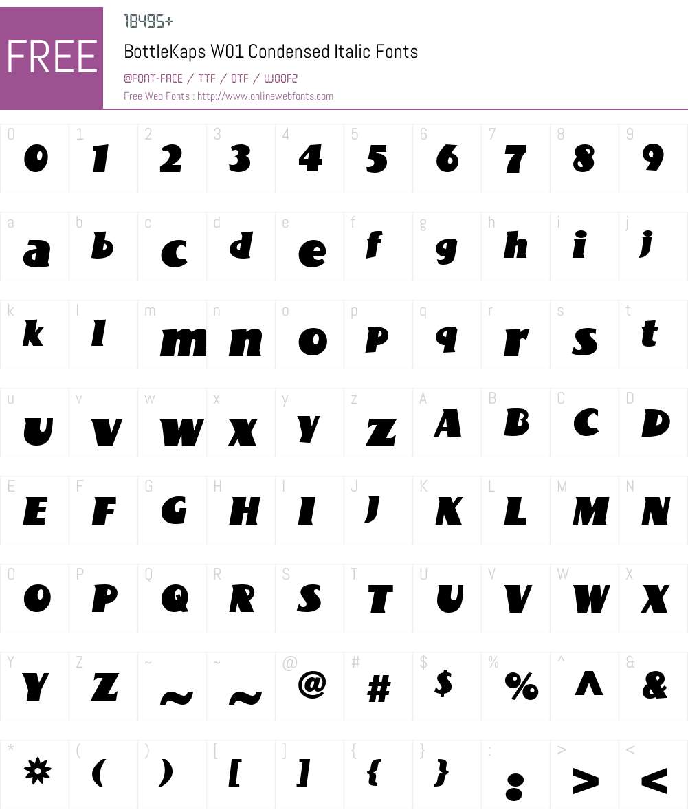 BottleKapsW01-CondensedIt Font Screenshots