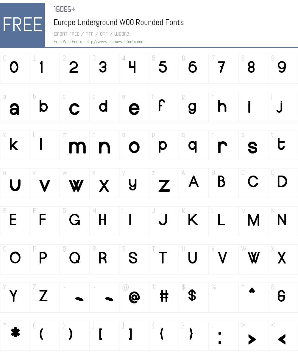 EuropeUndergroundW00-Rnded Font Screenshots
