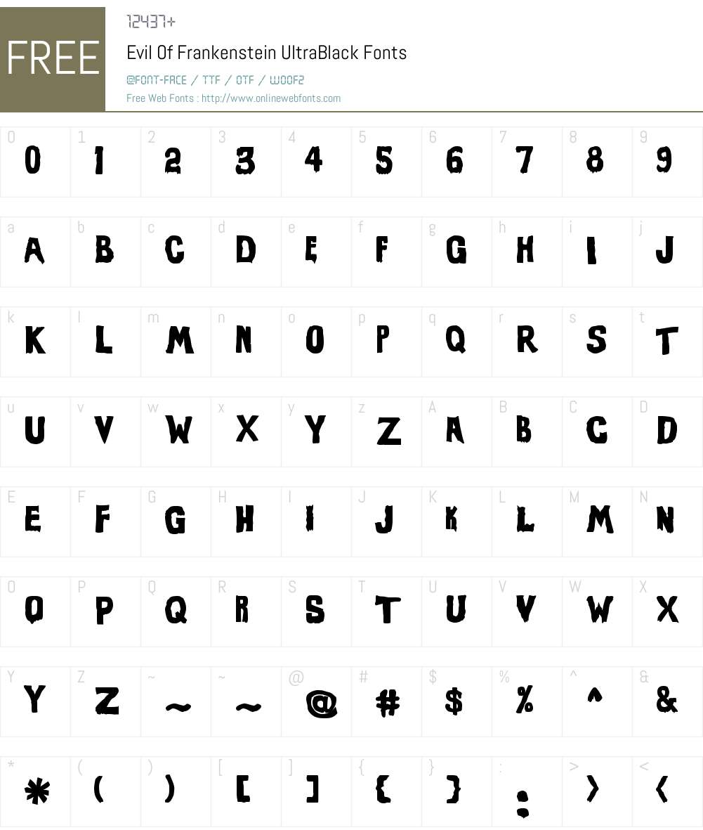 Evil Of Frankenstein Font Screenshots