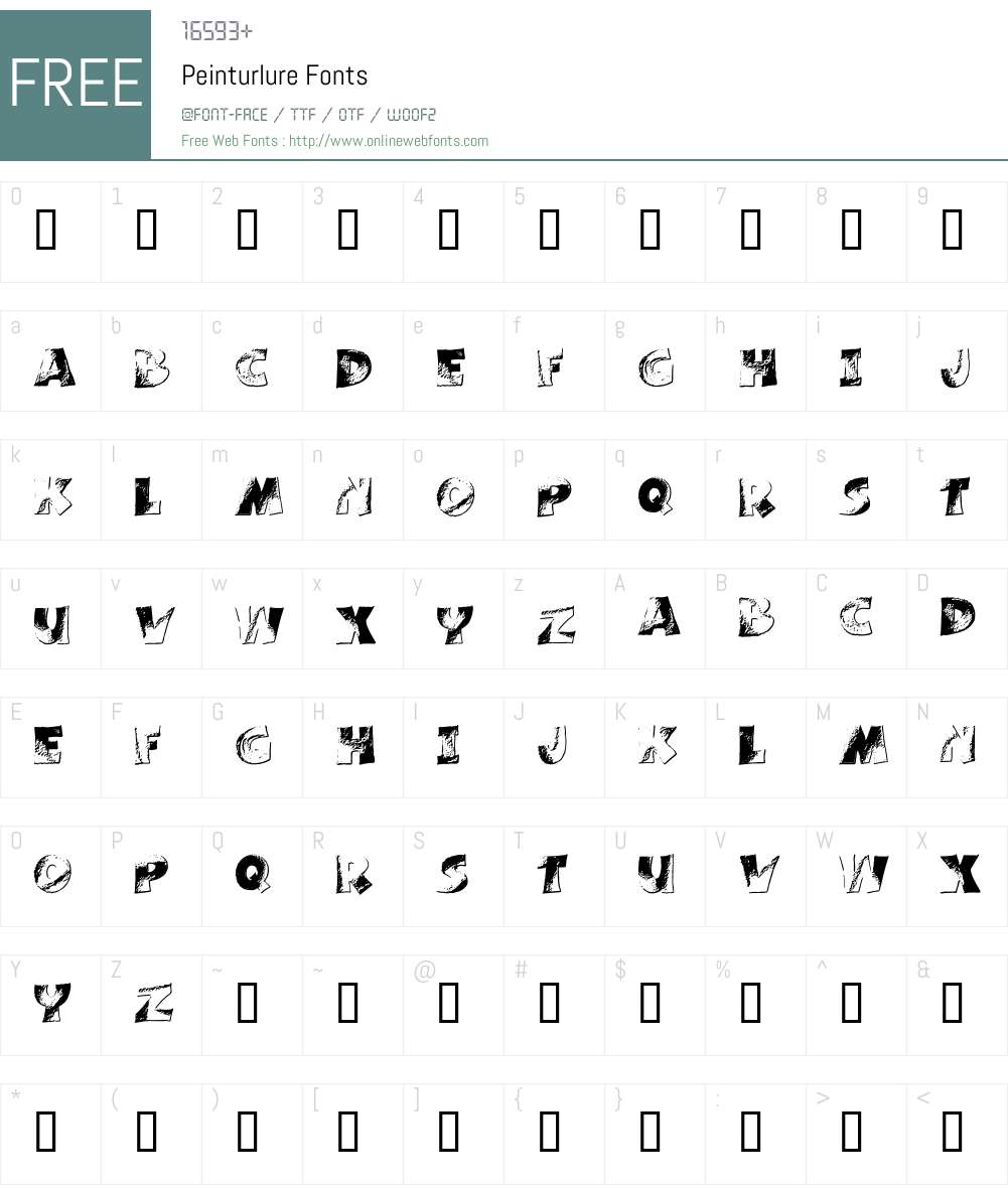 Peinturlure Font Screenshots
