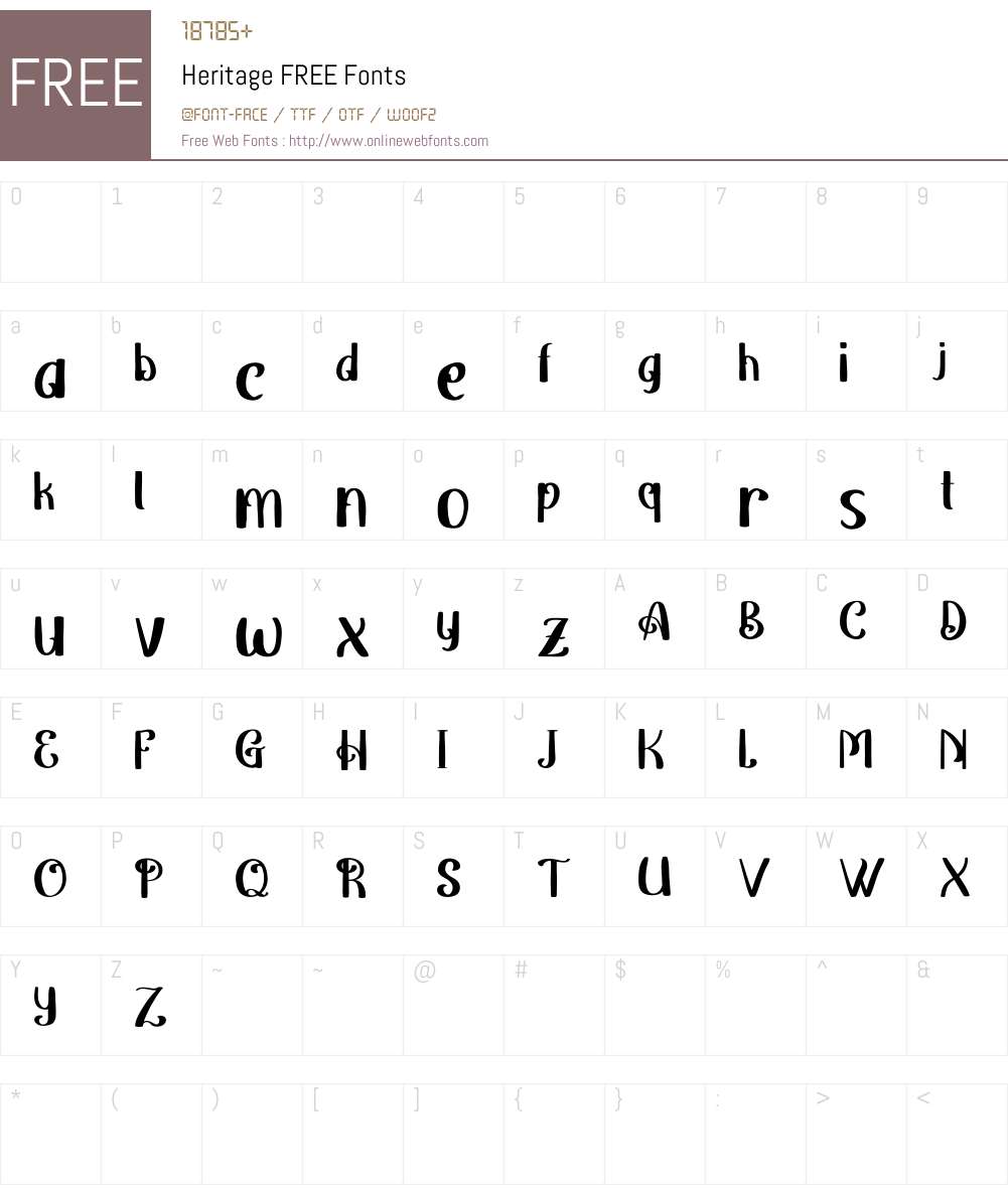 Heritage FREE Font Screenshots