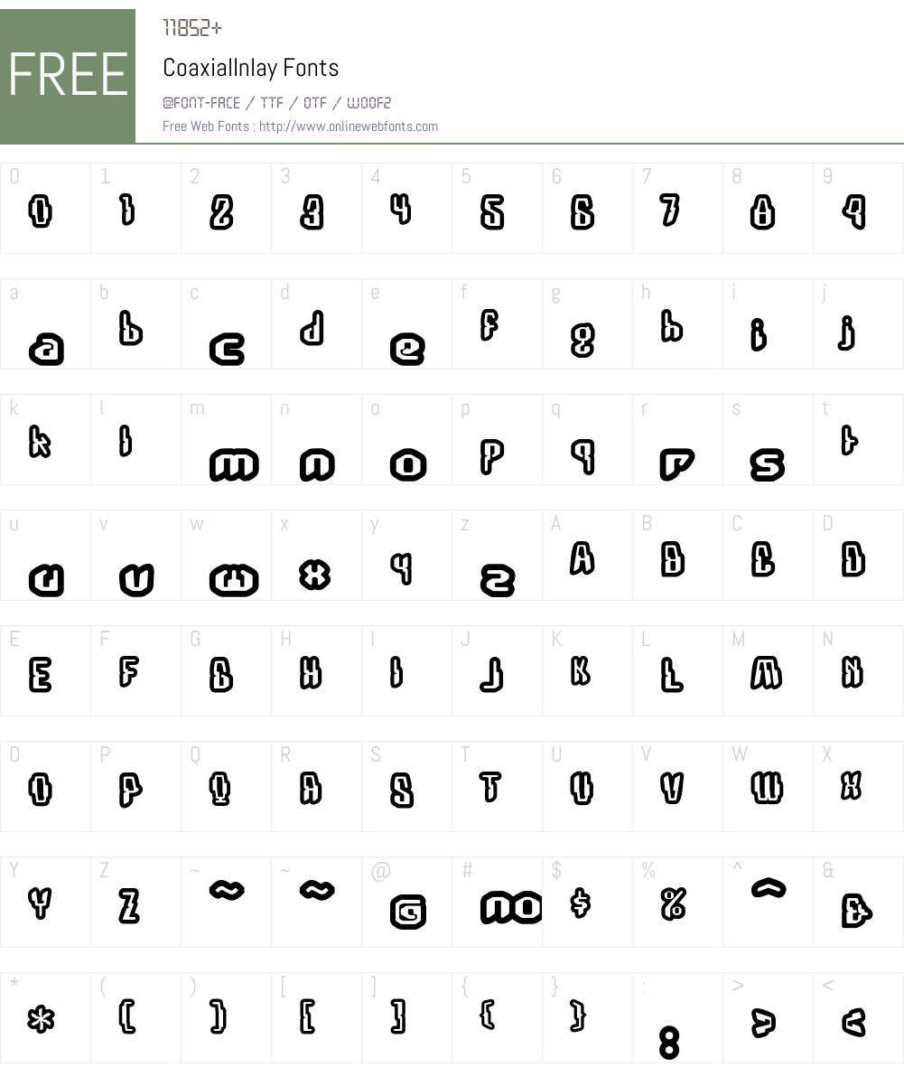 CoaxialInlay Font Screenshots