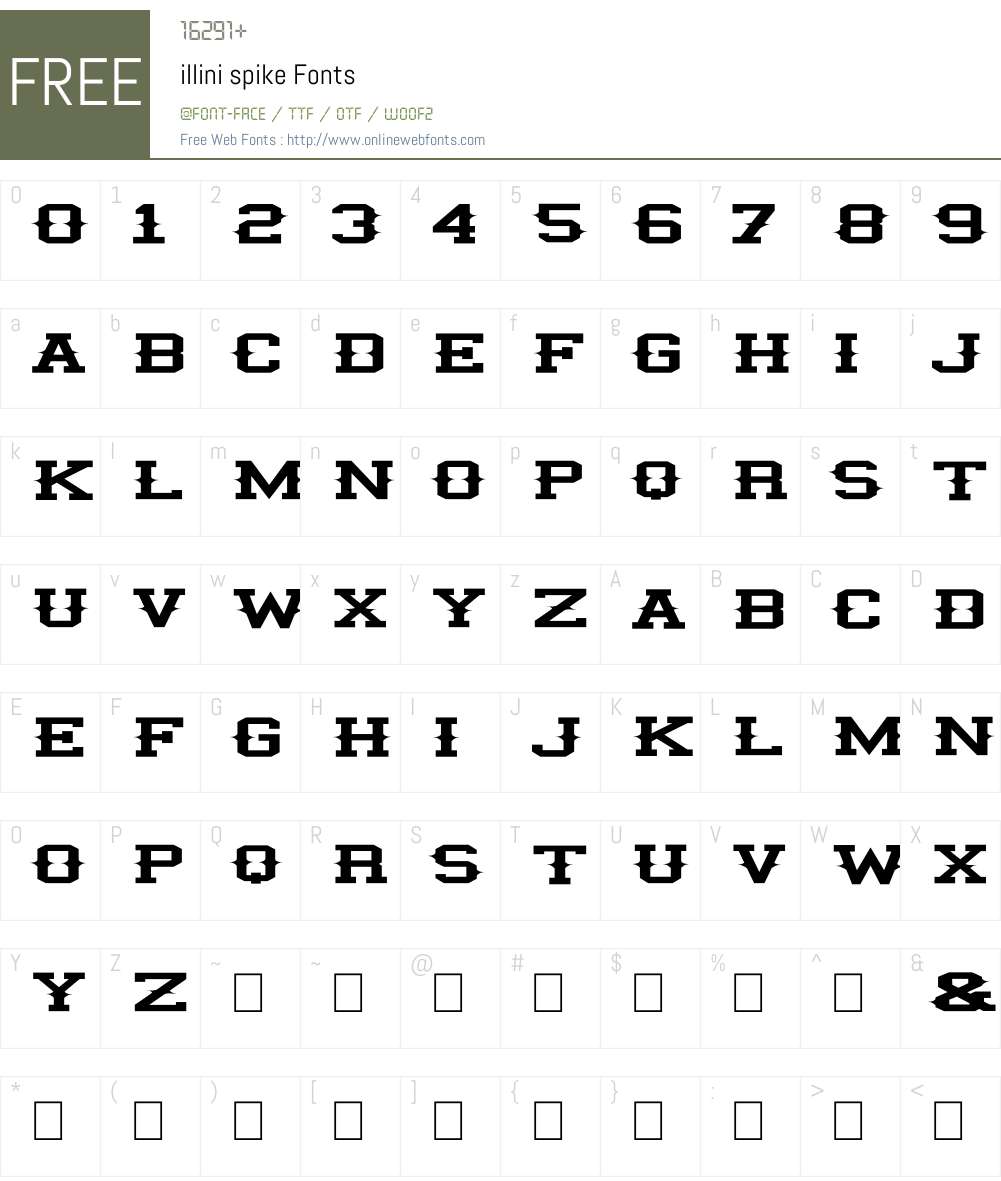 illini spike Font Screenshots