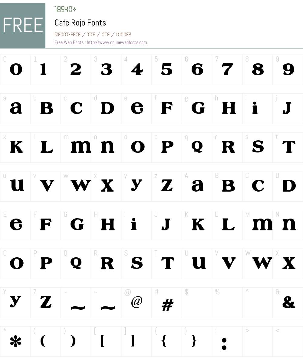 Cafe Rojo Font Screenshots