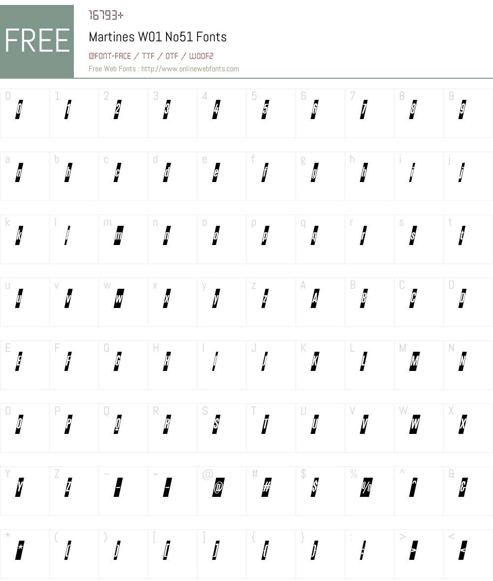 MartinesW01-No51 Font Screenshots