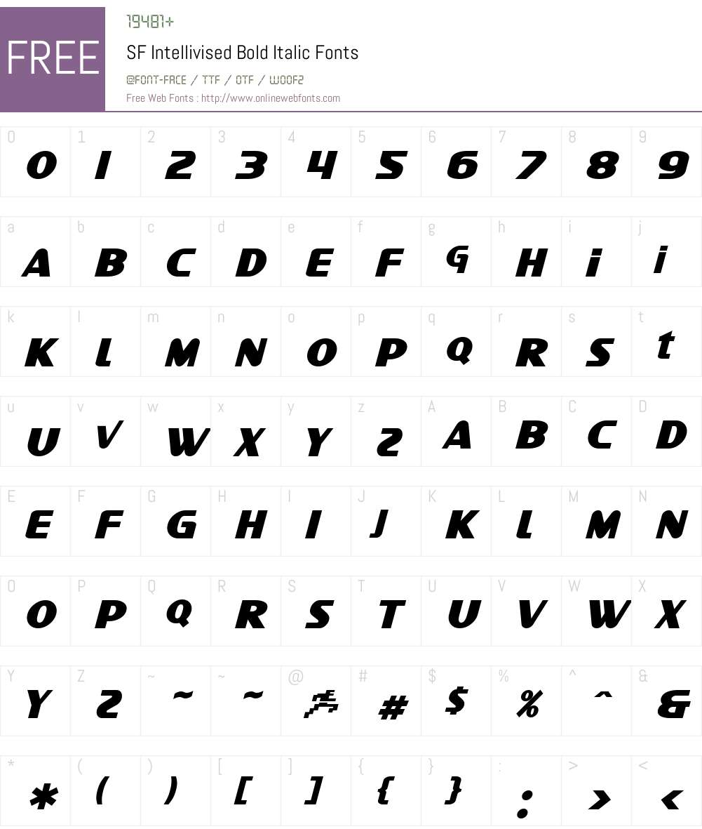 SF Intellivised Font Screenshots