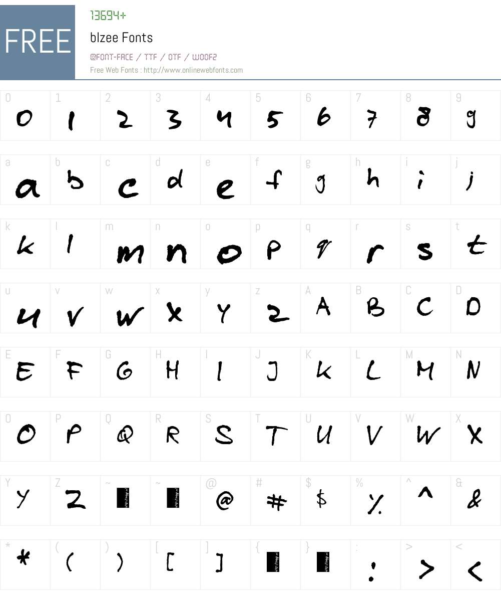 blzee Font Screenshots