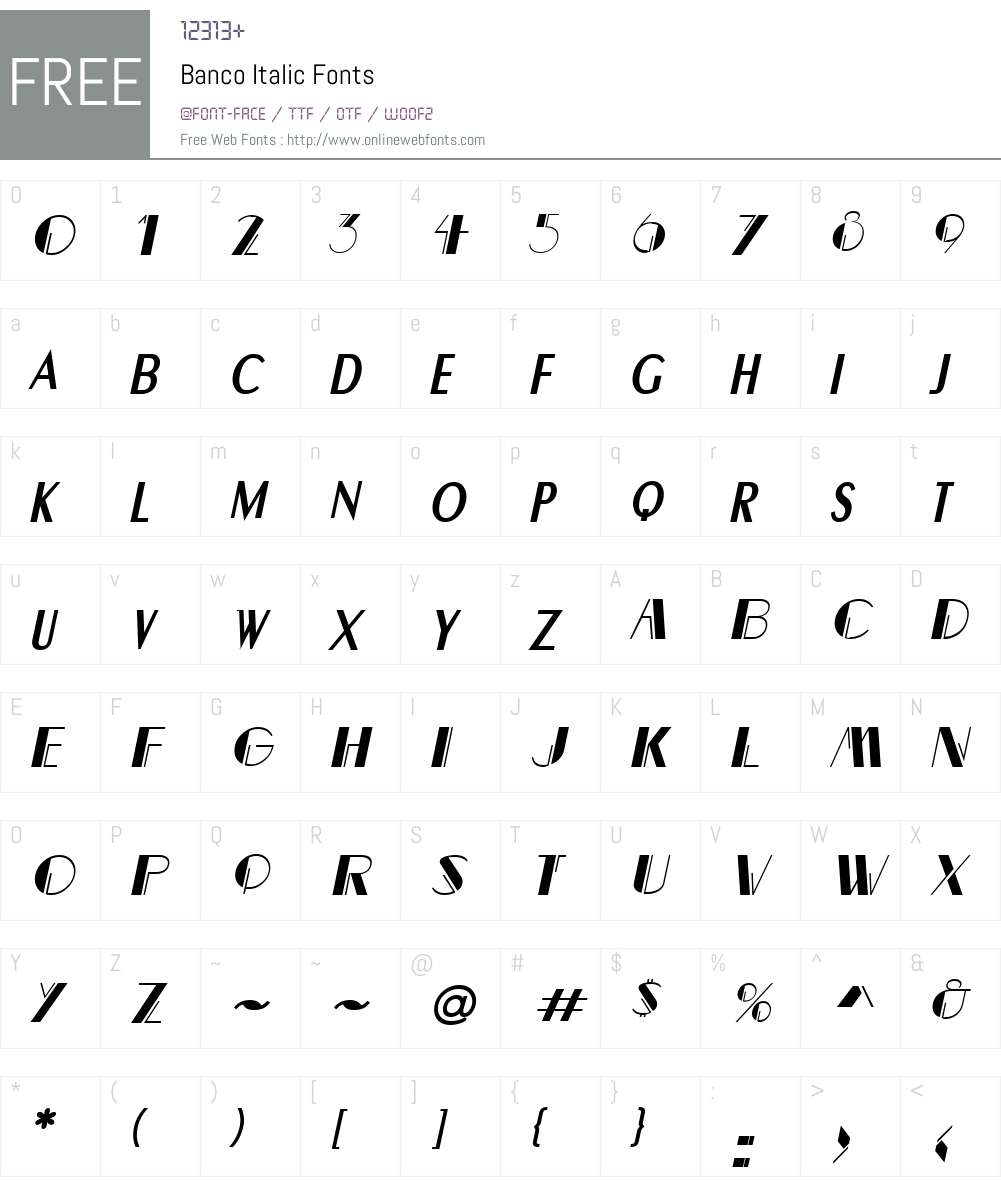 Banco Font Screenshots