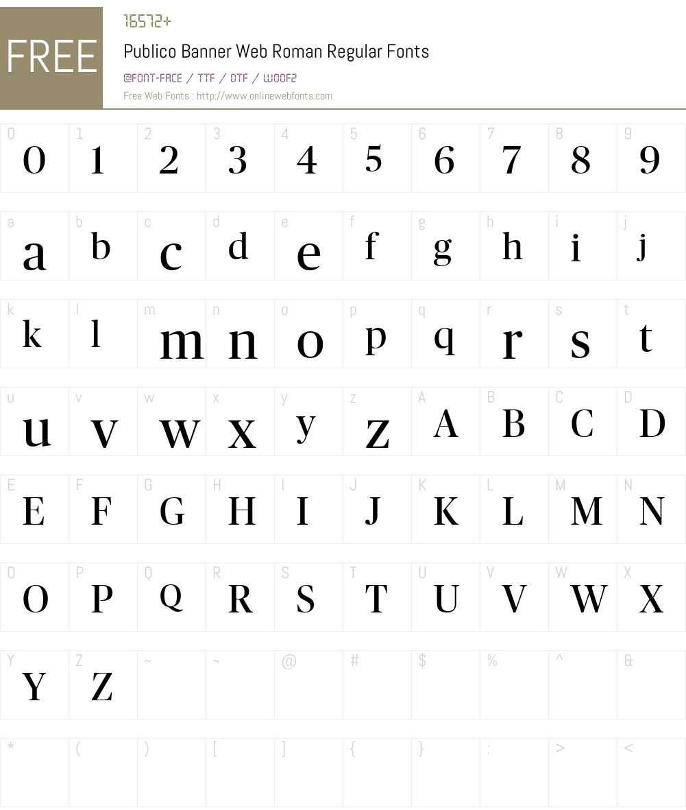 Publico Banner Web Roman Font Screenshots