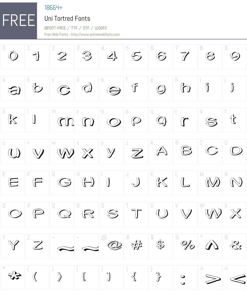 Uni Tortred Font Screenshots