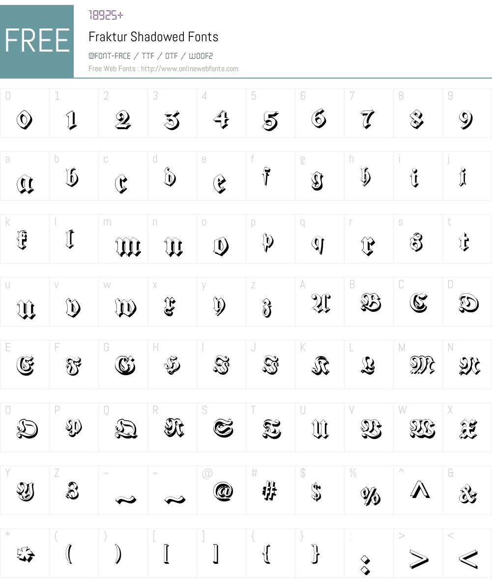Fraktur Shadowed Font Screenshots
