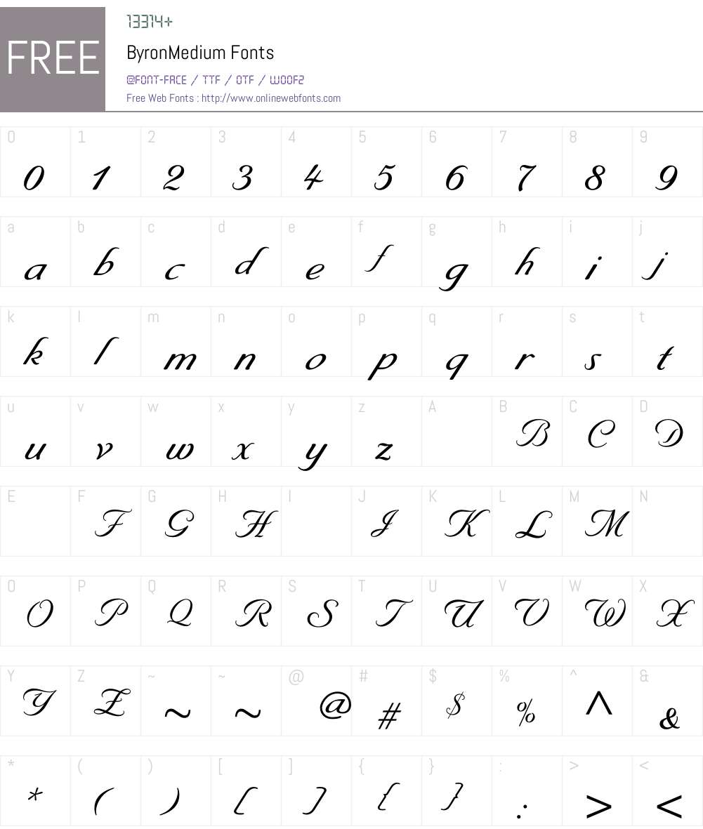 ByronMedium Font Screenshots