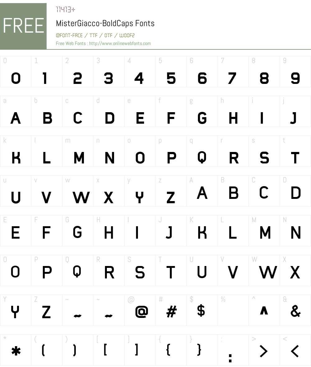MisterGiacco Font Screenshots