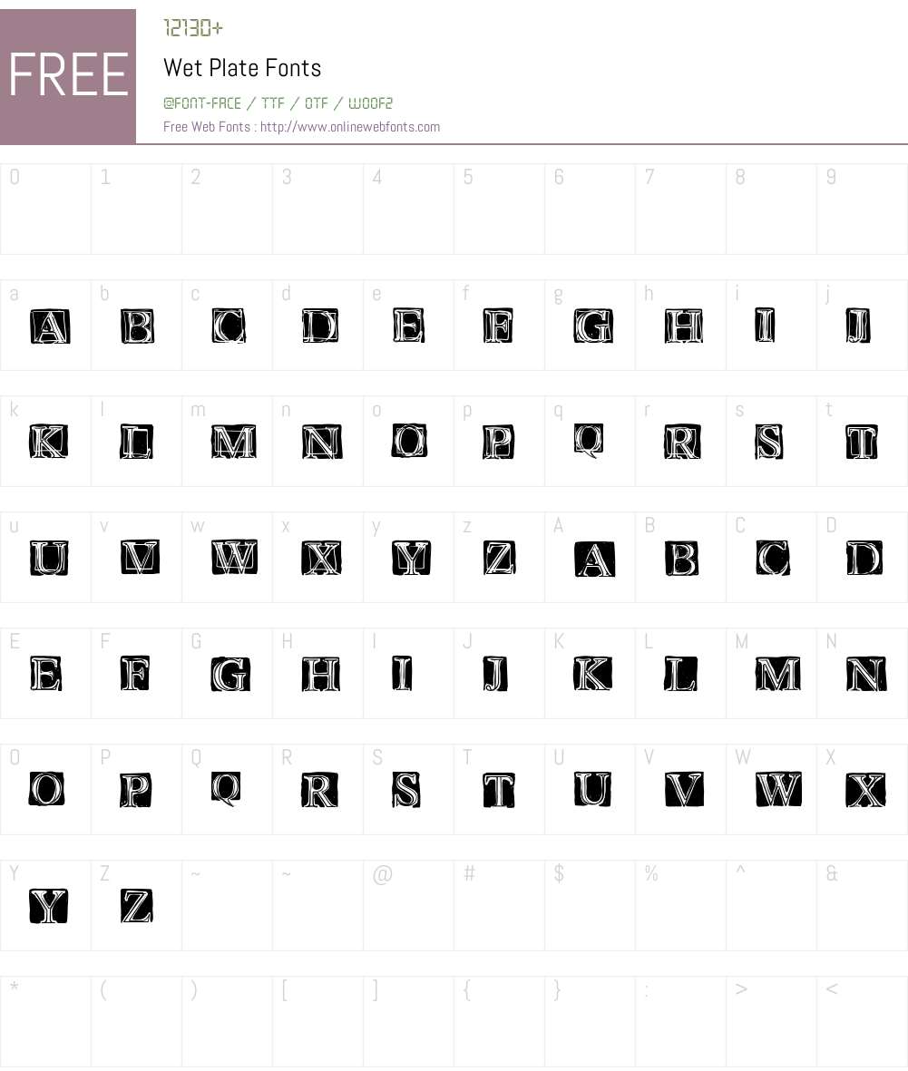 Wet Plate Font Screenshots