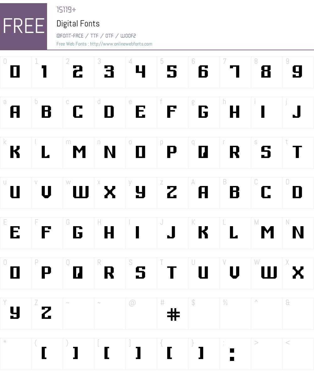 Digital Font Screenshots