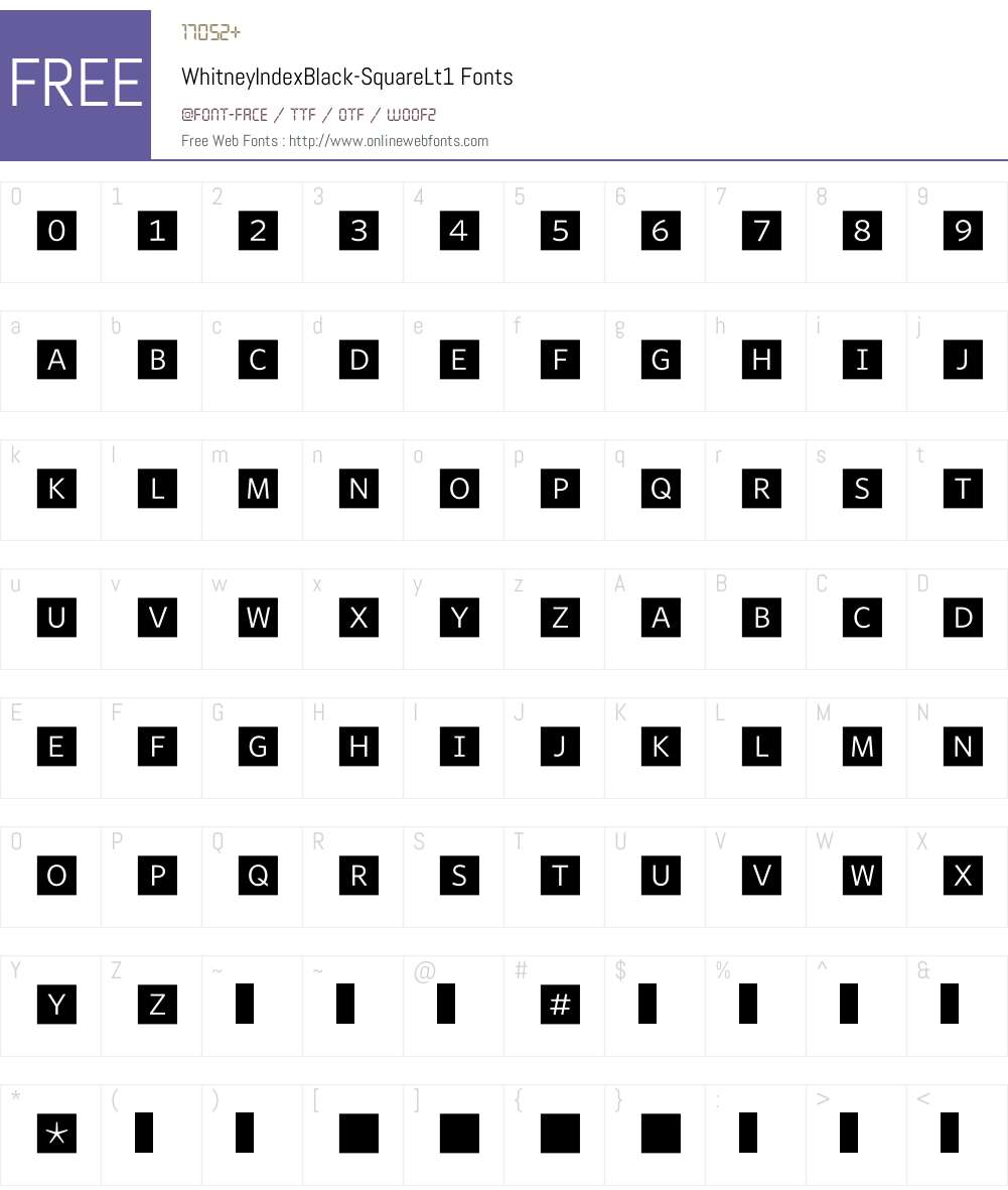 WhitneyIndexBlack Font Screenshots