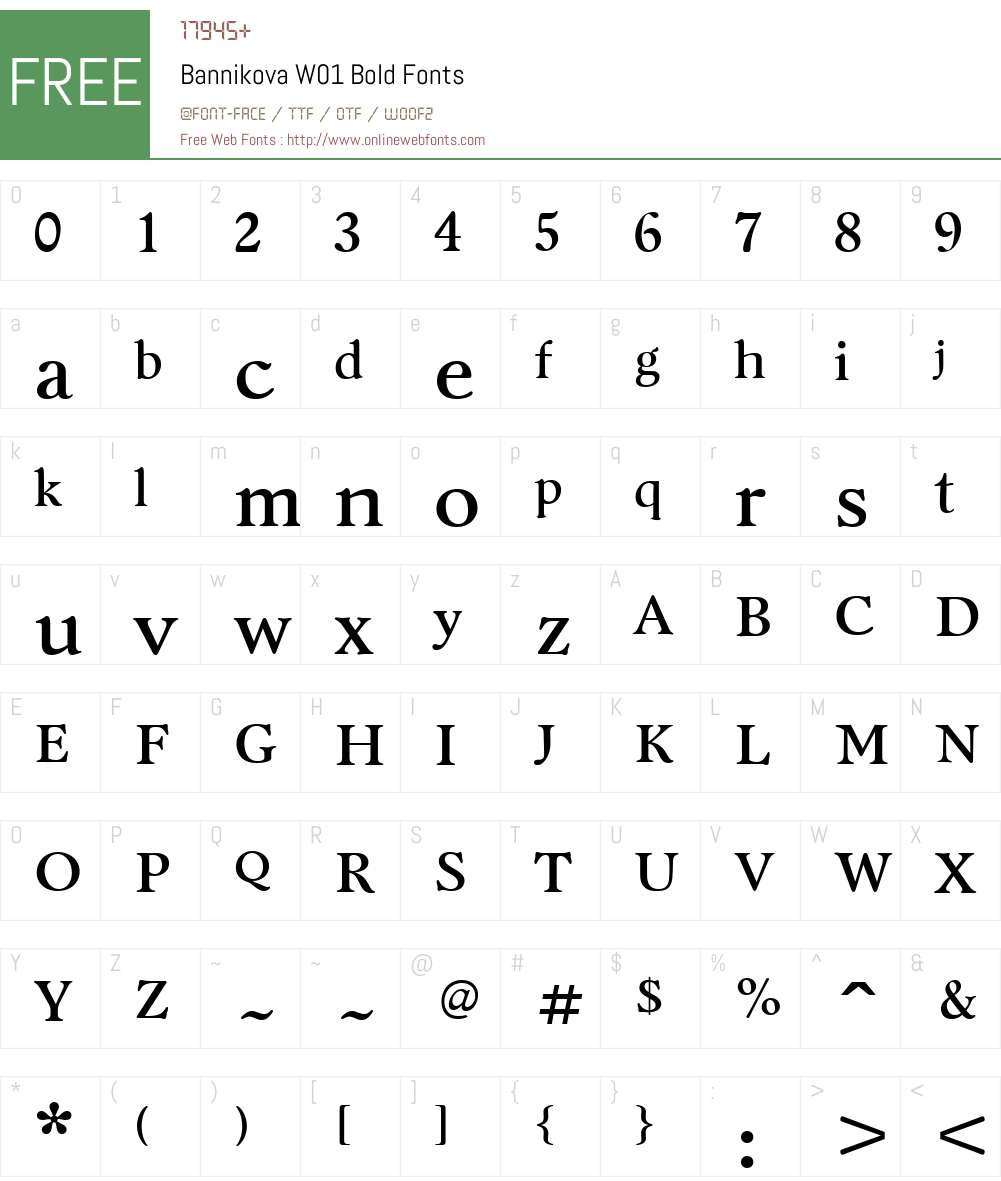 BannikovaW01-Bold Font Screenshots