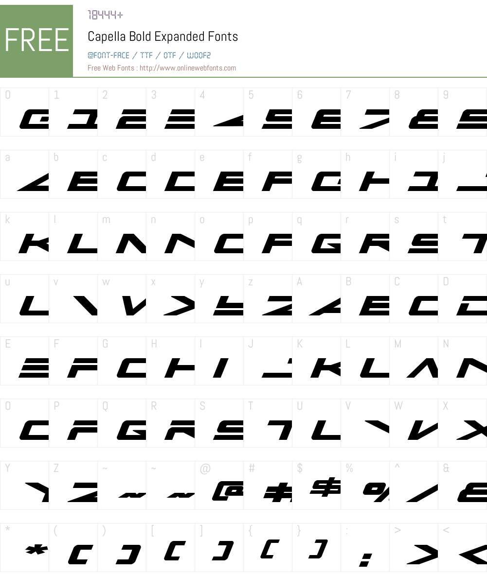 Capella Bold Expanded Font Screenshots