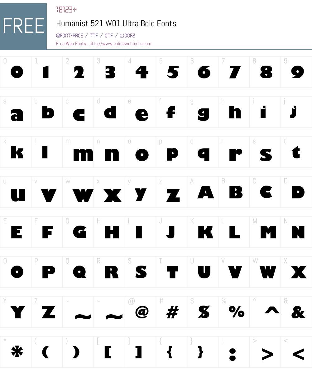 Humanist521W01-UltraBold Font Screenshots