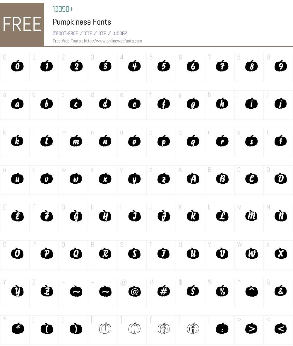 Pumpkinese Font Screenshots
